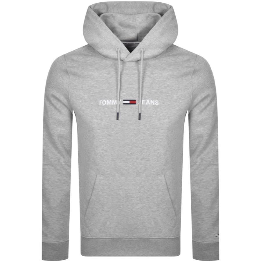 Alternative Image for ProductTommy Jeans Straight Logo Hoodie Light Grey Heathe1